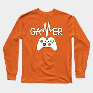 Gamer Heartbeat Xbox White Long Sleeve T-Shirt